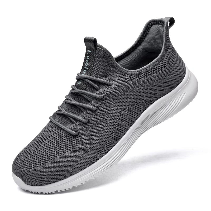 Lamincoa Womens Slip On Walking Shoes Non Slip Casual Road Running Lightweight Mesh Fashion Sneakers for Gym Travel Workout Grey - Image 1